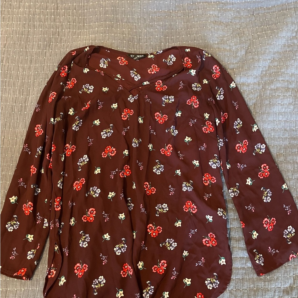 Floral Burgundy Women's Top